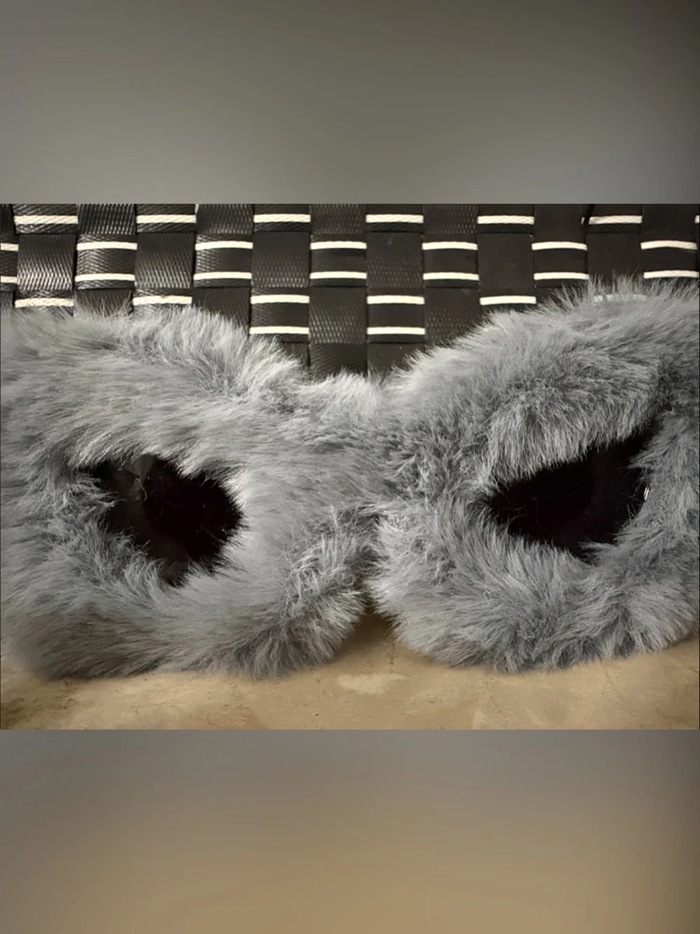 Faux Fur Sleep Mask - Gray